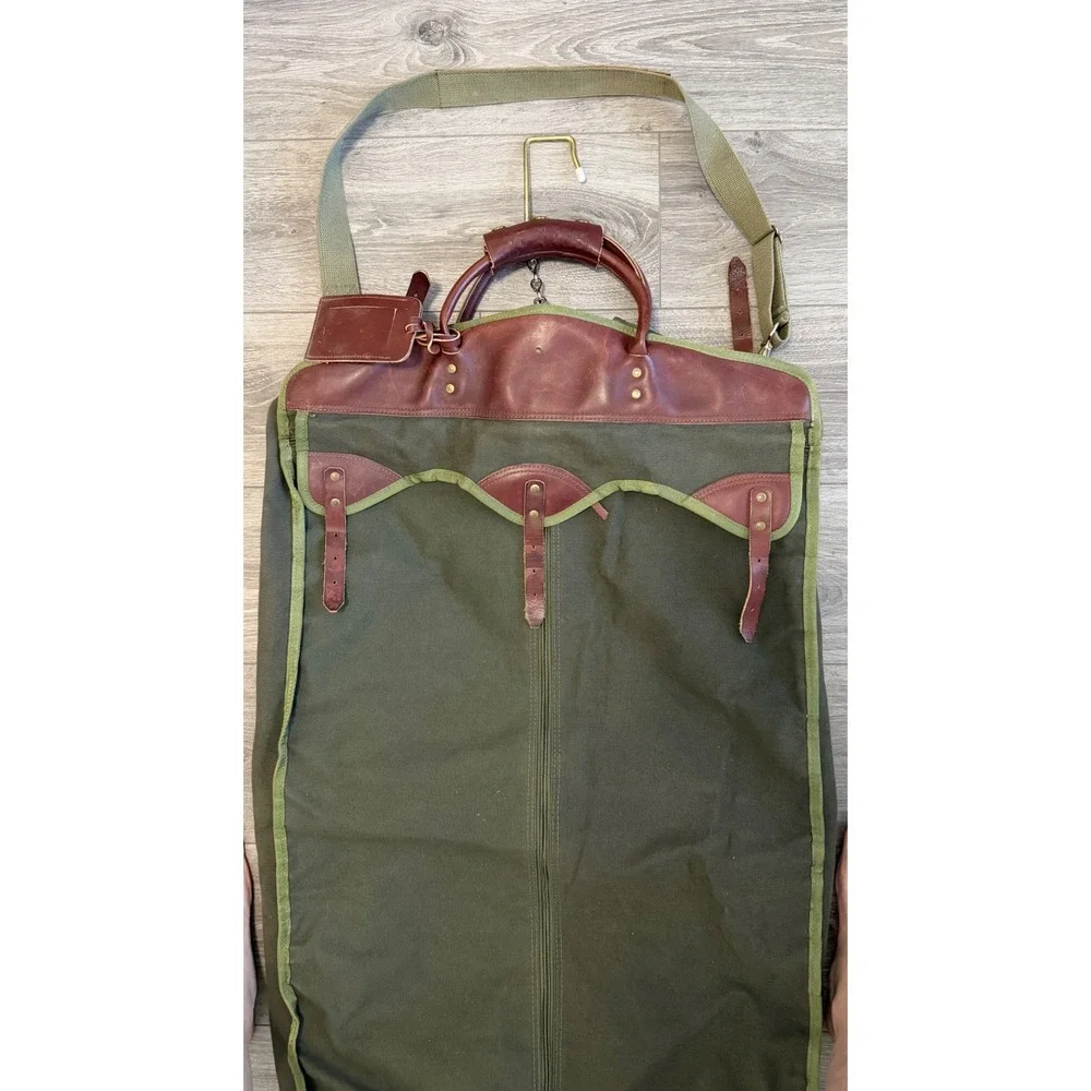 Vintage Tony's Pizza Service Canvas Leather‎ Garment Bag Uniform Carrier